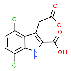 ChemSpider 2D Image | 3-(Carboxymethyl)-4,7-dichloro-1H-indole-2-carboxylic acid | C11H7Cl2NO4