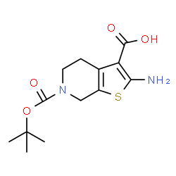 ChemSpider 2D Image | 2-AMINO-6-(TERT-BUTOXYCARBONYL)-4H,5H,7H-THIENO[2,3-C]PYRIDINE-3-CARBOXYLIC ACID | C13H18N2O4S