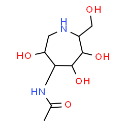 ChemSpider 2D Image | N-[3,5,6-Trihydroxy-7-(hydroxymethyl)-4-azepanyl]acetamide | C9H18N2O5