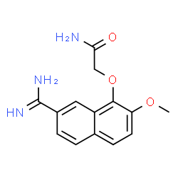 ChemSpider 2D Image | 2-[(7-Carbamimidoyl-2-methoxy-1-naphthyl)oxy]acetamide | C14H15N3O3