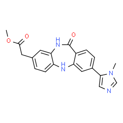ChemSpider 2D Image | Methyl [3-(1-methyl-1H-imidazol-5-yl)-11-oxo-10,11-dihydro-5H-dibenzo[b,e][1,4]diazepin-8-yl]acetate | C20H18N4O3
