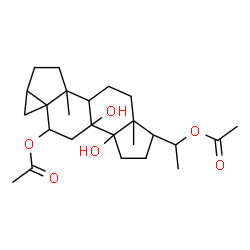 ChemSpider 2D Image | 8,14-Dihydroxy-3,5-cyclopregnane-6,20-diyl diacetate | C25H38O6