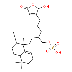 ChemSpider 2D Image | 5-(2-Hydroxy-5-oxo-2,5-dihydro-3-furanyl)-2-[2-(1,2,5,5-tetramethyl-1,2,3,4,4a,5,6,7-octahydro-1-naphthalenyl)ethyl]pentyl hydrogen sulfate | C25H40O7S