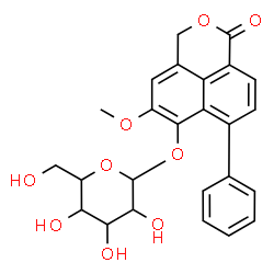 ChemSpider 2D Image | 5-Methoxy-1-oxo-7-phenyl-1H,3H-benzo[de]isochromen-6-yl hexopyranoside | C25H24O9
