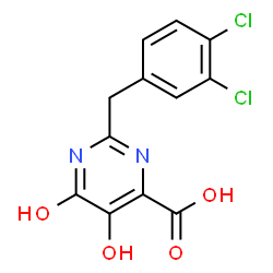 ChemSpider 2D Image | 2-(3,4-Dichlorobenzyl)-5,6-Dihydroxypyrimidine-4-Carboxylic Acid | C12H8Cl2N2O4