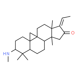 ChemSpider 2D Image | (17Z)-4,4,14-Trimethyl-3-(methylamino)-9,19-cyclopregn-17-en-16-one | C25H39NO