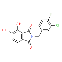 ChemSpider 2D Image | 2-(3-Chloro-4-fluorobenzyl)-4,5-dihydroxy-1H-isoindole-1,3(2H)-dione | C15H9ClFNO4