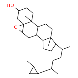 ChemSpider 2D Image | 9a,11b-Dimethyl-9-[5-(2-methylcyclopropyl)-2-hexanyl]hexadecahydrocyclopenta[1,2]phenanthro[8a,9-b]oxiren-3-ol | C29H48O2