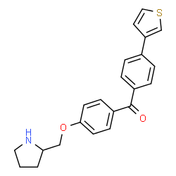 ChemSpider 2D Image | [4-(2-Pyrrolidinylmethoxy)phenyl][4-(3-thienyl)phenyl]methanone | C22H21NO2S