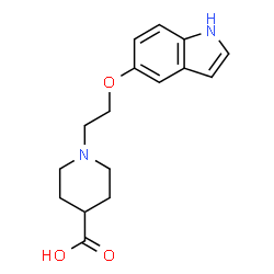 ChemSpider 2D Image | 1-[2-(1H-Indol-5-yloxy)ethyl]-4-piperidinecarboxylic acid | C16H20N2O3