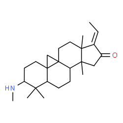 ChemSpider 2D Image | (17E)-4,4,14-Trimethyl-3-(methylamino)-9,19-cyclopregn-17-en-16-one | C25H39NO