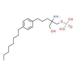 ChemSpider 2D Image | 2-Amino-2-(hydroxymethyl)-5-(4-octylphenyl)pentyl dihydrogen phosphate | C20H36NO5P