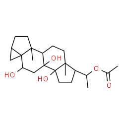 ChemSpider 2D Image | 6,8,14-Trihydroxy-3,5-cyclopregnan-20-yl acetate | C23H36O5