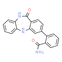 ChemSpider 2D Image | 2-(11-Oxo-10,11-dihydro-5H-dibenzo[b,e][1,4]diazepin-3-yl)benzamide | C20H15N3O2