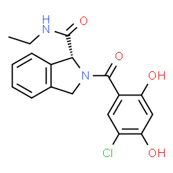 ChemSpider 2D Image | (1R)-2-(5-Chloro-2,4-dihydroxybenzoyl)-N-ethyl-1-isoindolinecarboxamide | C18H17ClN2O4