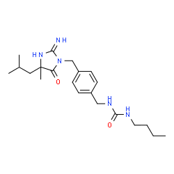 ChemSpider 2D Image | 1-{4-[(2-Amino-4-isobutyl-4-methyl-5-oxo-4,5-dihydro-1H-imidazol-1-yl)methyl]benzyl}-3-butylurea | C21H33N5O2