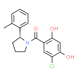 ChemSpider 2D Image | 4-chloro-6-{[(2R)-2-(2-methylphenyl)pyrrolidin-1-yl]carbonyl}benzene-1,3-diol | C18H18ClNO3
