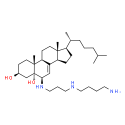 ChemSpider 2D Image | (3beta,5alpha,6beta)-6-({3-[(4-Aminobutyl)amino]propyl}amino)cholest-7-ene-3,5-diol | C34H63N3O2