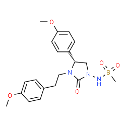 ChemSpider 2D Image | N-{(4R)-4-(4-Methoxyphenyl)-3-[2-(4-methoxyphenyl)ethyl]-2-oxo-1-imidazolidinyl}methanesulfonamide | C20H25N3O5S