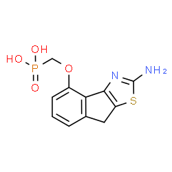 ChemSpider 2D Image | {[(2-Amino-8H-indeno[1,2-d][1,3]thiazol-4-yl)oxy]methyl}phosphonic acid | C11H11N2O4PS