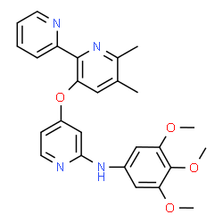ChemSpider 2D Image | 4-[(5,6-Dimethyl-2,2'-bipyridin-3-yl)oxy]-N-(3,4,5-trimethoxyphenyl)-2-pyridinamine | C26H26N4O4