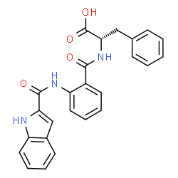 ChemSpider 2D Image | N-{2-[(1H-Indol-2-ylcarbonyl)amino]benzoyl}-L-phenylalanine | C25H21N3O4