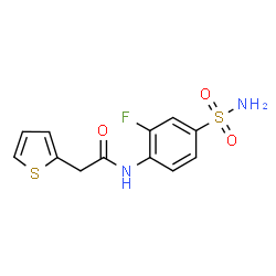 ChemSpider 2D Image | N-(2-Fluoro-4-sulfamoylphenyl)-2-(2-thienyl)acetamide | C12H11FN2O3S2