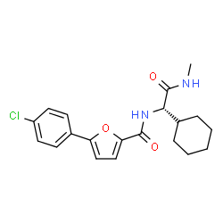 ChemSpider 2D Image | 5-(4-Chlorophenyl)-N-[(1S)-1-cyclohexyl-2-(methylamino)-2-oxoethyl]-2-furamide | C20H23ClN2O3