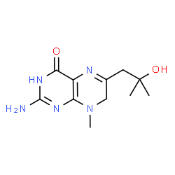 ChemSpider 2D Image | 2-Amino-6-(2-hydroxy-2-methylpropyl)-8-methyl-7,8-dihydro-4(1H)-pteridinone | C11H17N5O2