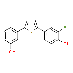ChemSpider 2D Image | 2-Fluoro-4-[5-(3-hydroxyphenyl)-2-thienyl]phenol | C16H11FO2S