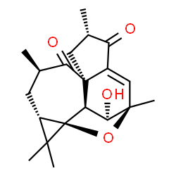 ChemSpider 2D Image | (1S,3S,5R,7R,9S,13R,14R,15S)-14-Hydroxy-2,2,5,9,13-pentamethyl-16-oxapentacyclo[11.2.1.0~1,3~.0~7,11~.0~7,15~]hexadec-11-ene-6,10-dione | C20H26O4