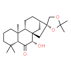 ChemSpider 2D Image | (1'R,2'S,4R,4'R,9'S,10'S,13'S)-2'-Hydroxy-2,2,5',5',9'-pentamethyl-3'H-spiro[1,3-dioxolane-4,14'-tetracyclo[11.2.1.0~1,10~.0~4,9~]hexadecan]-3'-one | C23H36O4