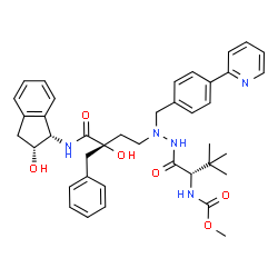 ChemSpider 2D Image | Methyl [(2S)-1-{2-[(3S)-3-benzyl-3-hydroxy-4-{[(1S,2R)-2-hydroxy-2,3-dihydro-1H-inden-1-yl]amino}-4-oxobutyl]-2-[4-(2-pyridinyl)benzyl]hydrazino}-3,3-dimethyl-1-oxo-2-butanyl]carbamate (non-preferred 
name) | C40H47N5O6