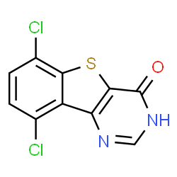 ChemSpider 2D Image | 6,9-Dichloro[1]benzothieno[3,2-d]pyrimidin-4(1H)-one | C10H4Cl2N2OS
