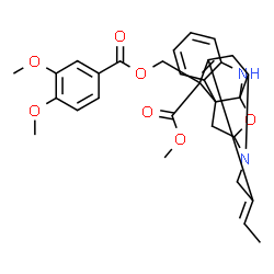 ChemSpider 2D Image | Methyl 16-{[(3,4-dimethoxybenzoyl)oxy]methyl}-1,2-dihydro-2,5-epoxyakuammilan-17-oate | C30H32N2O7