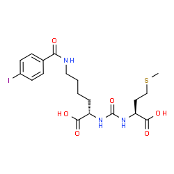 ChemSpider 2D Image | N~2~-{[(1S)-1-Carboxy-3-(methylsulfanyl)propyl]carbamoyl}-N~6~-(4-iodobenzoyl)-L-lysine | C19H26IN3O6S