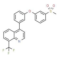 ChemSpider 2D Image | 4-{3-[3-(Methylsulfonyl)phenoxy]phenyl}-8-(trifluoromethyl)quinoline | C23H16F3NO3S