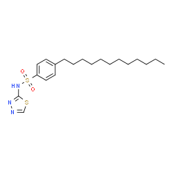 ChemSpider 2D Image | 4-Dodecyl-N-1,3,4-thiadiazol-2-ylbenzenesulfonamide | C20H31N3O2S2
