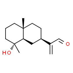 ChemSpider 2D Image | 2-[(2R,4aR,8R,8aR)-8-Hydroxy-4a,8-dimethyldecahydro-2-naphthalenyl]acrylaldehyde | C15H24O2