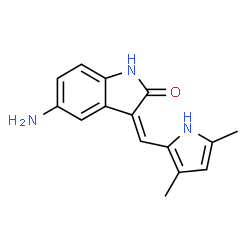 ChemSpider 2D Image | (3Z)-5-Amino-3-[(3,5-dimethyl-1H-pyrrol-2-yl)methylene]-1,3-dihydro-2H-indol-2-one | C15H15N3O