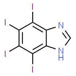 ChemSpider 2D Image | 4,5,6,7-Tetraiodo-1H-benzimidazole | C7H2I4N2