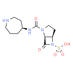 ChemSpider 2D Image | (1S,5R)-2-[(4S)-4-Azepanylcarbamoyl]-7-oxo-2,6-diazabicyclo[3.2.0]heptane-6-sulfonic acid | C12H20N4O5S