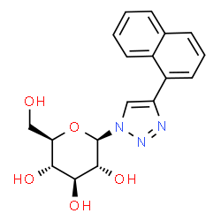 ChemSpider 2D Image | 1-(beta-D-Glucopyranosyl)-4-(1-naphthyl)-1H-1,2,3-triazole | C18H19N3O5
