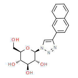 ChemSpider 2D Image | 1-(beta-D-Glucopyranosyl)-4-(2-naphthyl)-1H-1,2,3-triazole | C18H19N3O5