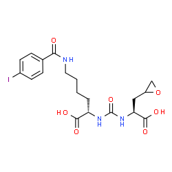 ChemSpider 2D Image | (2S)-2-({[(1S)-1-Carboxy-2-(2-oxiranyl)ethyl]carbamoyl}amino)-6-[(4-iodobenzoyl)amino]hexanoic acid | C19H24IN3O7
