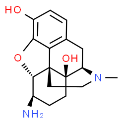 ChemSpider 2D Image | 6-Amino-17-methyl-4,5-epoxymorphinan-3,14-diol | C17H22N2O3