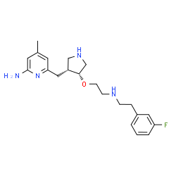ChemSpider 2D Image | 6-{[(3R,4R)-4-(2-{[2-(3-Fluorophenyl)ethyl]amino}ethoxy)-3-pyrrolidinyl]methyl}-4-methyl-2-pyridinamine | C21H29FN4O