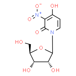 ChemSpider 2D Image | 4-Hydroxy-3-nitro-1-(D-ribofuranosyl)-2(1H)-pyridinone | C10H12N2O8
