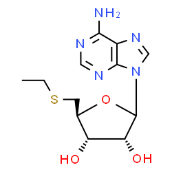 ChemSpider 2D Image | 9-(5-S-Ethyl-5-thio-D-ribofuranosyl)-9H-purin-6-amine | C12H17N5O3S