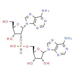 ChemSpider 2D Image | [(2R,3S,4R)-5-(6-Amino-9H-purin-9-yl)-3,4-dihydroxytetrahydro-2-furanyl]methyl (2S,3R,4R,5R)-2-(6-amino-9H-purin-9-yl)-4-hydroxy-5-(hydroxymethyl)tetrahydro-3-furanyl hydrogen phosphate (non-preferred
 name) | C20H25N10O10P